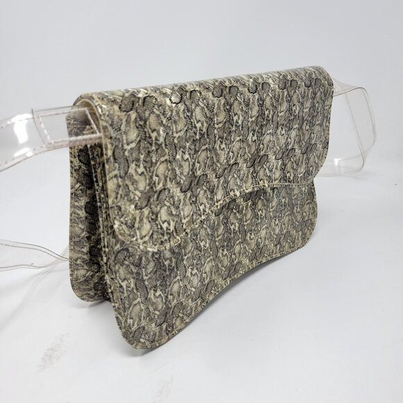 Vintage 80s Retro J. Renee Vinyl Plastic Crossbody Purse Handbag Fantasy Pearl S - Picture 2 of 14